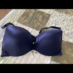 Cacique 44DDD Max boost plunge bra in navy blue